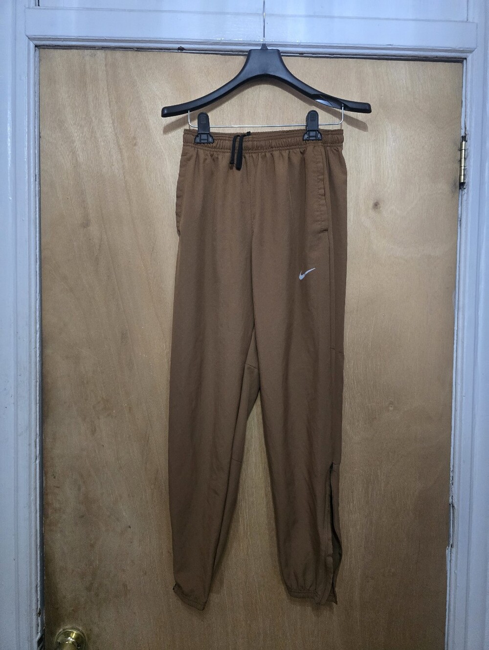 Nike Women Brown Jogger Sweatpants with White Swoosh